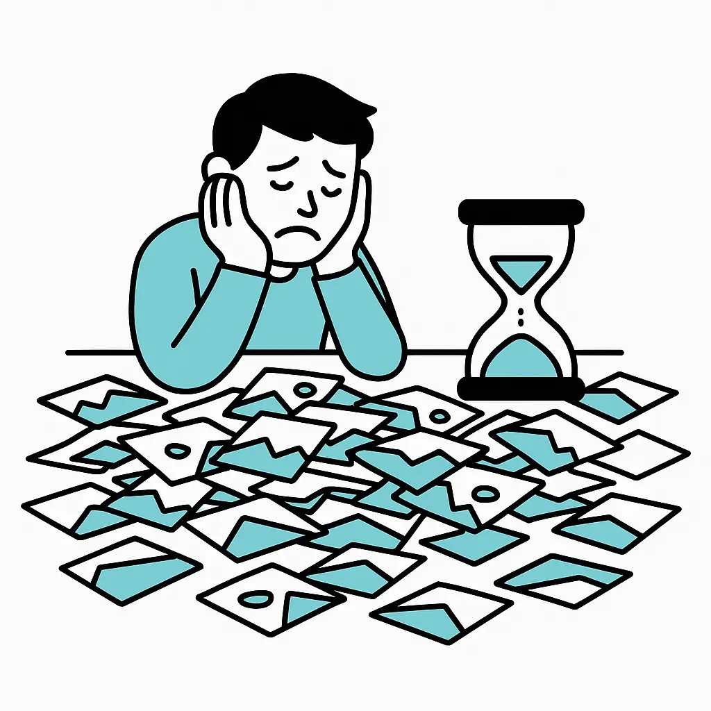 A guy giving up because it takes too much time