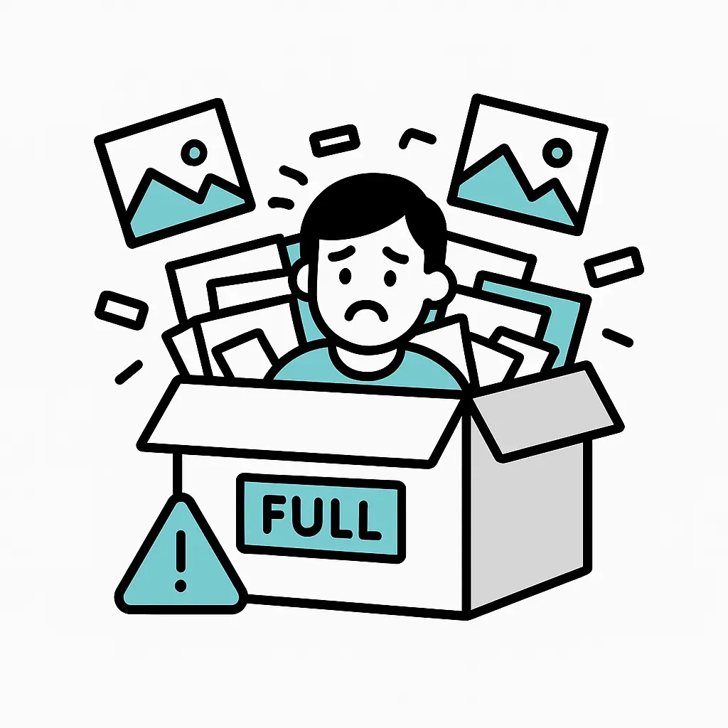 A guy dealing with too many photos